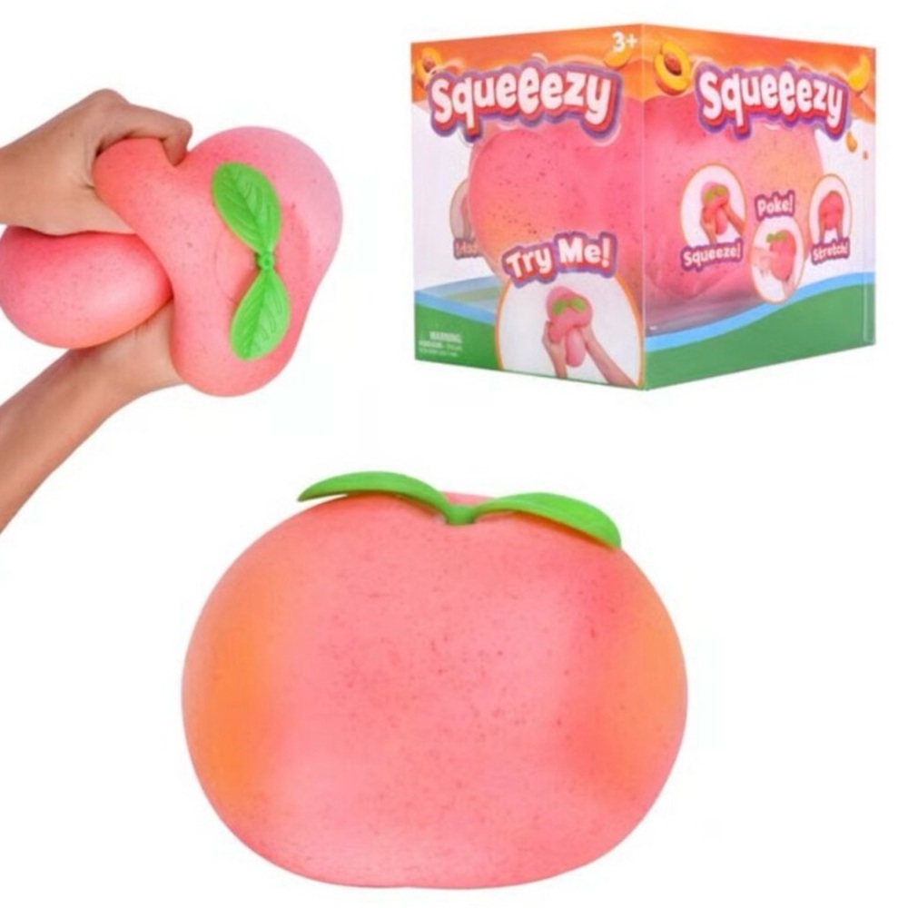Sunny Days Jumbo SQUEEEZY PEACH Squishy Sensory Stress Relief Toy NIB